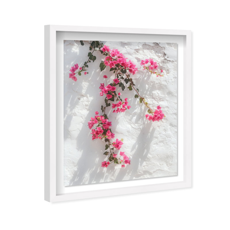Santorini Blush Shadowbox Buildings & Cityscapes Print by Oliver Gal, Black Frame, 16 x 20, 25.5"H x 31.5"W, White Shadowbox