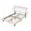 Base de lit plateforme grand format avec tête de lit tapissier et support à lattes de bois, sans sommier tapissier, bleu-683794393