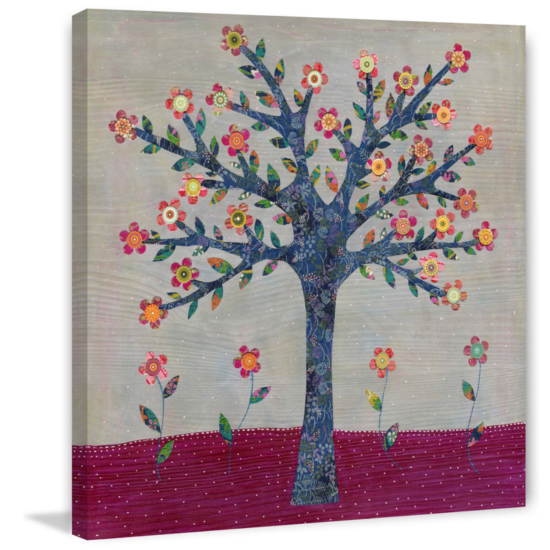 «Whimsical Flower Tree» par Vanessa Sascalia, reproduction sur toile tendue, H 24 po x l 24 po x P 1,5 po