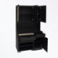 Armoire de cuisine avec 3 portes en rotin et tablettes réglables