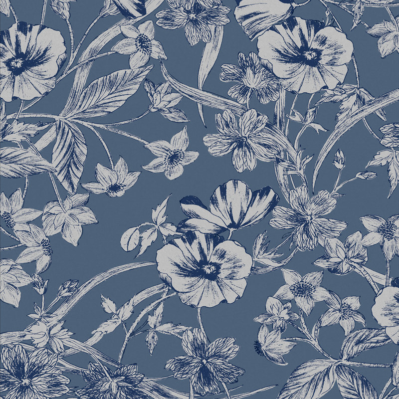 Laura Ashley - papier peint bleu Summerhill Midnight