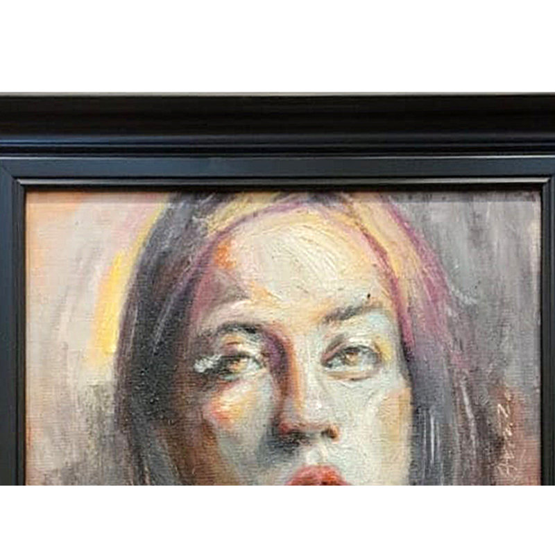Jeune fille | Magnifique peinture encadrée |  Par Boby Abraham | Huile sur toile