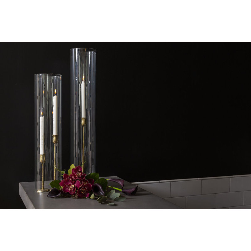 Glass Tabletop Hurricane, 24" H x 5.5" W x 5.5" D