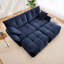 2 Seater Sofa Set with 2 Ottomans and Throw Pillows Cozy Plush Chenille Fabric Ideal for Living Room Apartment or Dorm In Blue-851845844-860876995