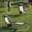 Outsunny Set of 2 Reclining Folding Camping Chair Adjustable Backrest Black