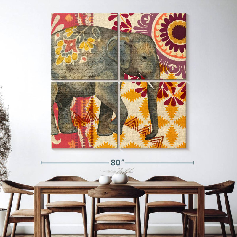 Brampt Caravan Elephant Suzani, 74" H x 74" W