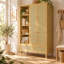 2-Door and 2 Drawers Rattan Wardrobe with Hanging Rack and 4 Shelving Compartments