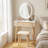 Leicester Vanity Table Set with Adjustable Brightness Mirror and Cushioned Stool-990797990