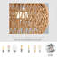1-Light 12.6-Inch Handmade Woven Rattan Decorative Chandelier