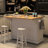 54" Rubber Wood Drop-Leaf Countertop Kitchen Cart With Spice Rack & Towel Rack-773601054