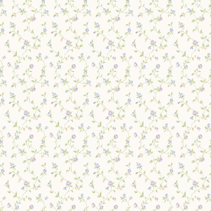 Capel 10m x 53cm Matte Wallpaper Roll, Lilac/White