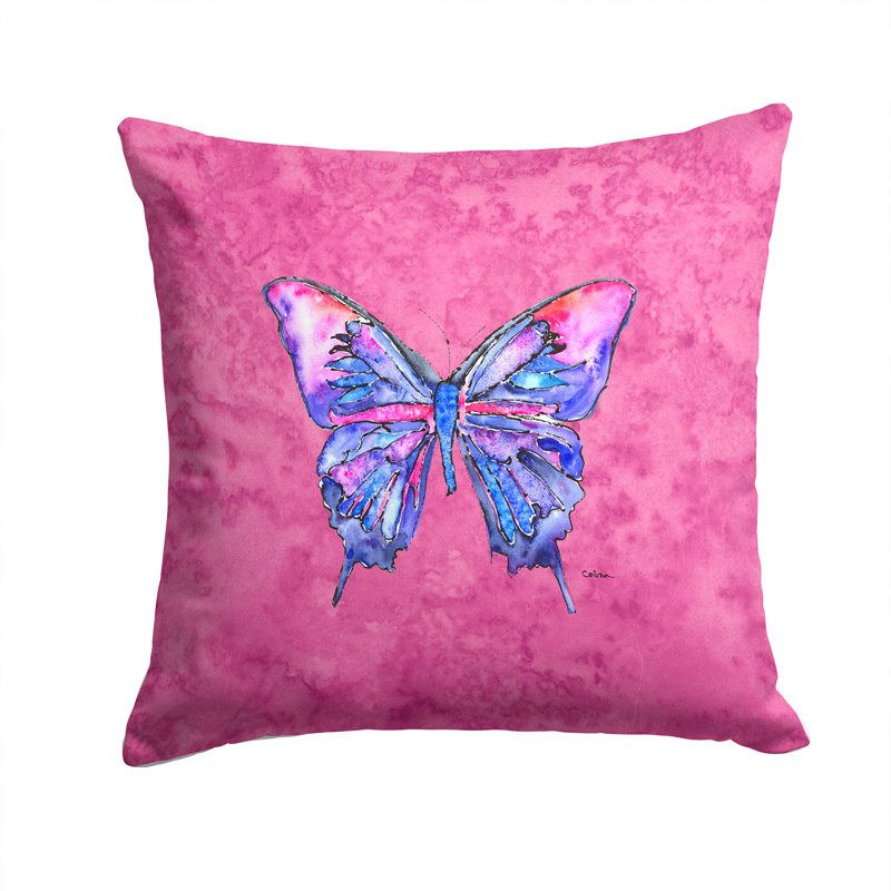 Housse et insert de coussin carré extérieur Butterfly, 14 po x 14 po, Rose, Carré