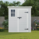 Remise de rangement extérieure 6 x 6 pi, remise à outils imperméable en résine avec plancher, fenêtre, portes et évents verrouillables