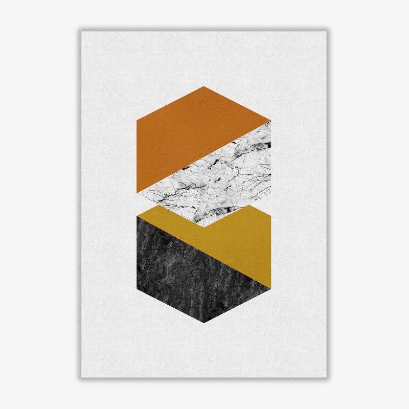 Geometric Hexagons - Print, No Frame, 60 cm H x 42 cm W x 1 cm D