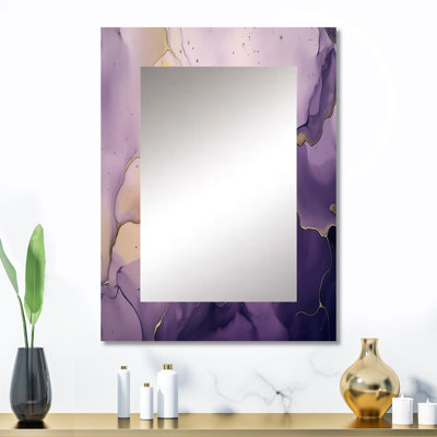Miroir mural encre mauve et doré Leucade