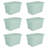 Sterilite 30 Gal Latch Tote with Handles for Home Storage, Mindful Mint (6 Pack)