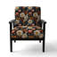 Orange And Beige Tropical Pattern - Upholstered Cottage Accent Arm Chair