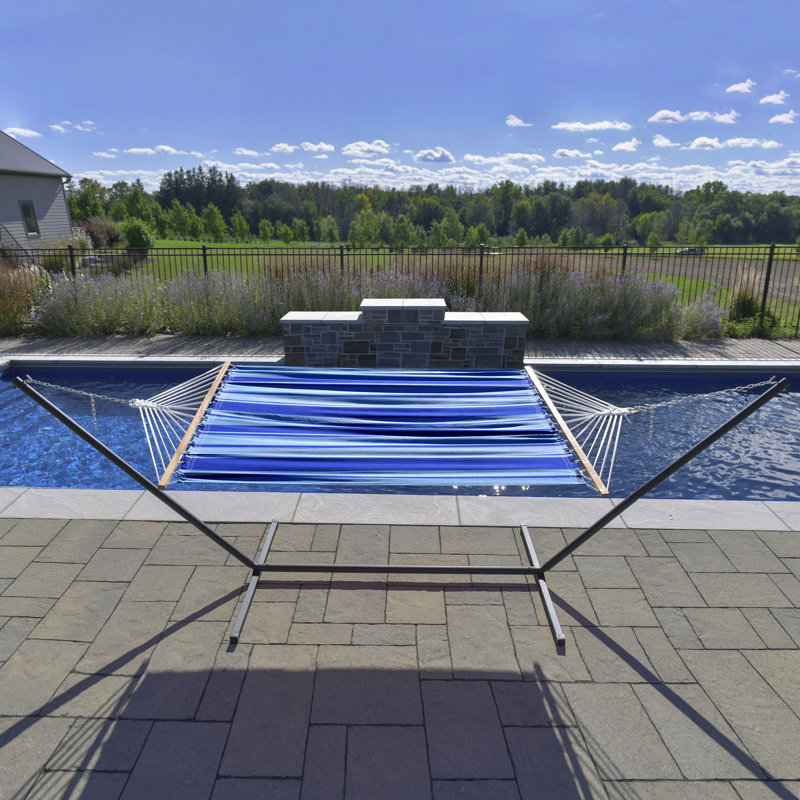 Hamac double 13 pi avec support Vivere, Bleu