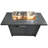 Steel Outdoor Fire Pit Table - 50000 , Weather-, Modern 11''H Powder-Coated Finish, For Backyard