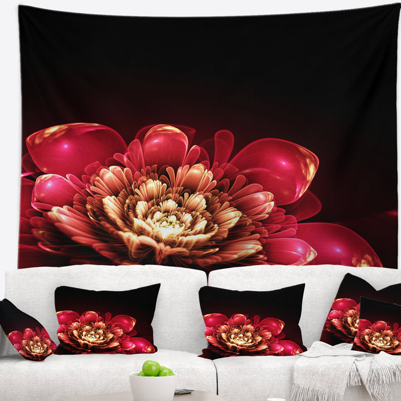 Tapisserie florale florale rose, H 50 po x l 60 po
