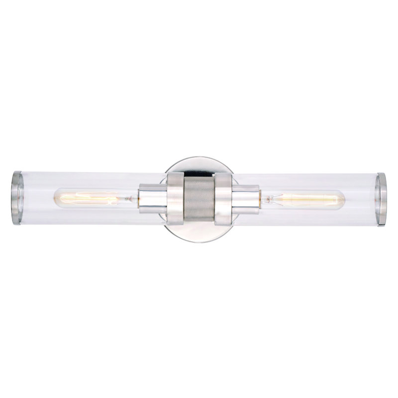 Barre d'éclairage de salle de bain 2 lumières Atley, Nickel poli