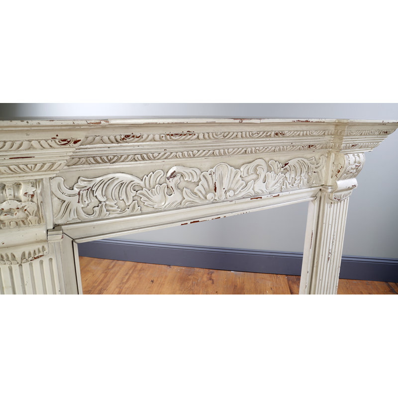 Troutman Fireplace Surround, Distressed Parchment