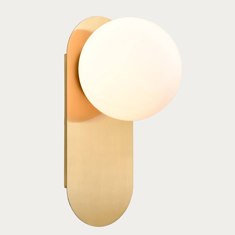 Khaza Wall Light Globe Wall Sconce, Brushed Brass