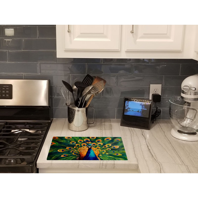 Peacock Glass Cutting Board