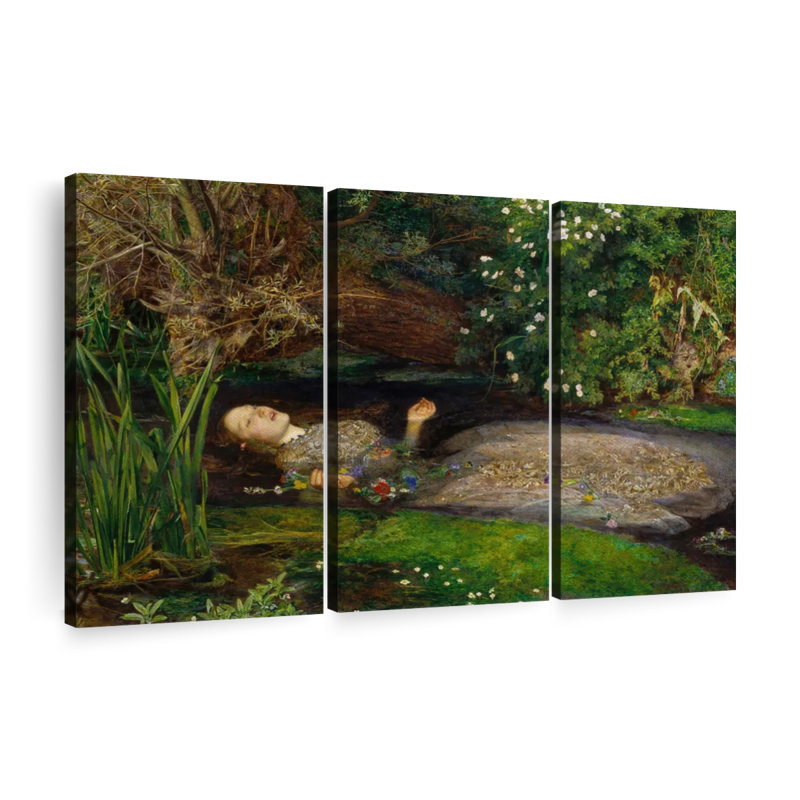 Impression sur toile Ophelia 1851, H 24 po x l 38 po