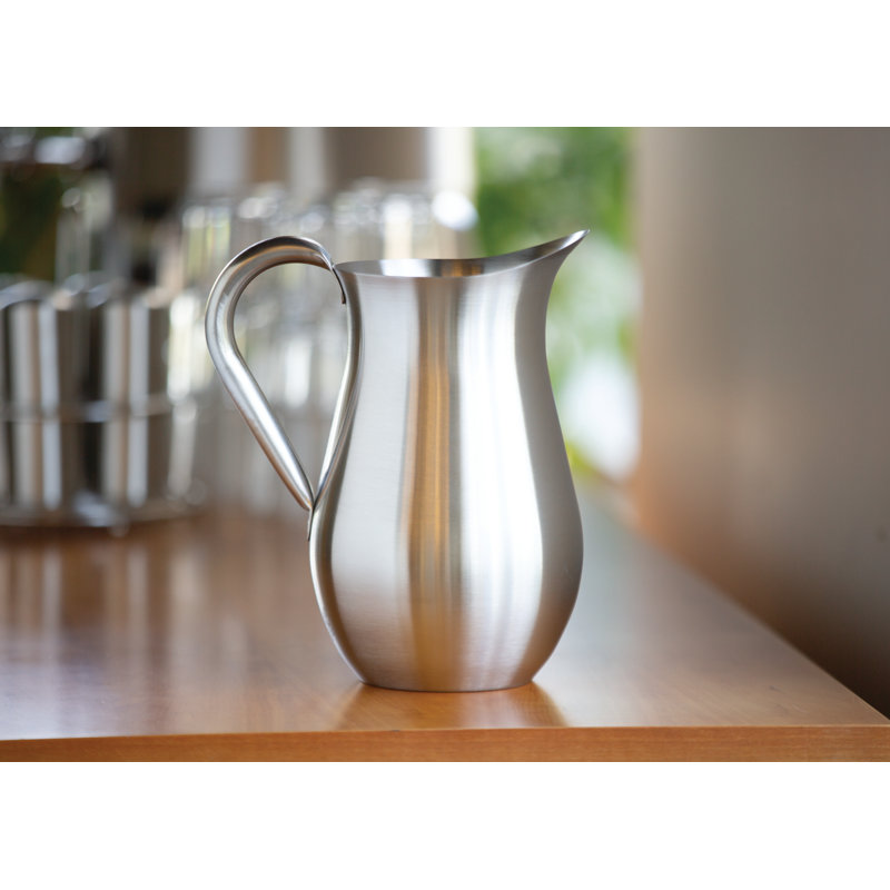 Bell Shaped Brushed Stainless Steel Pitcher with Infuser