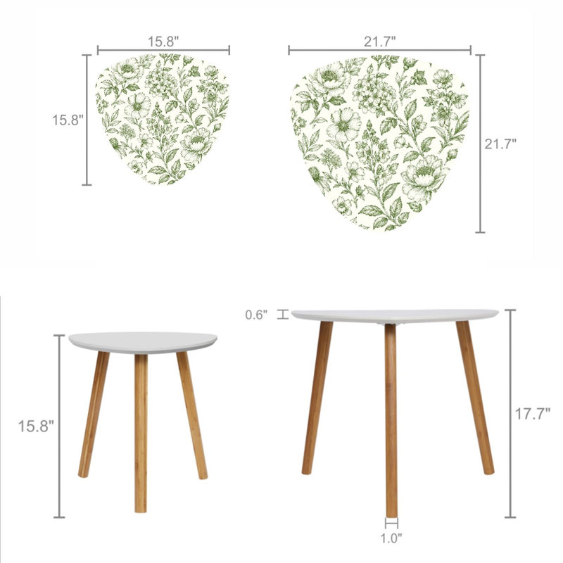 Ensemble de 2 tables basses gigognes Triangle