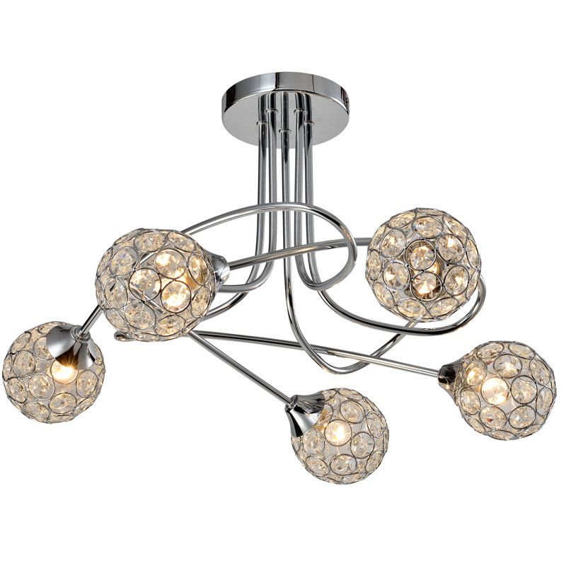 Bridget 5 - Light 19.7" Sphere Semi Flush Mount