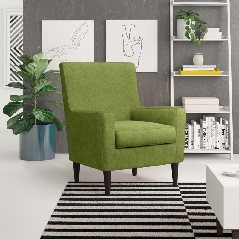 Donham Upholstered Accent Chair, Toulan Fern Green Twill