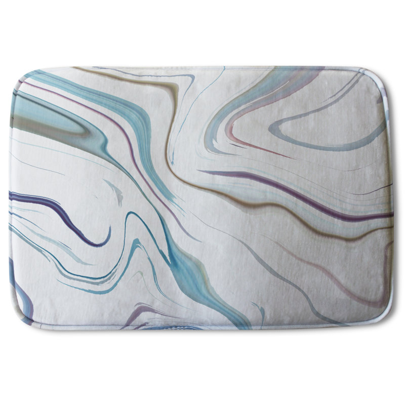 Aivry Memory Foam Non-Slip Bath Rug, Lavender Mist Marble