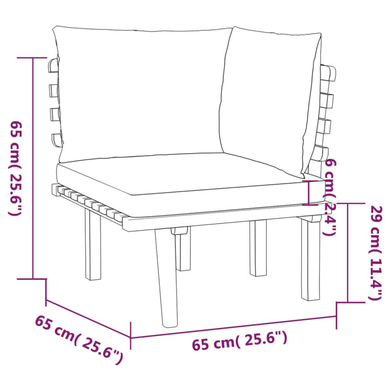 Damita 4 Piece Lounge Chair with Cushions, 4 Pcs: Bench, 2 armchair, Table