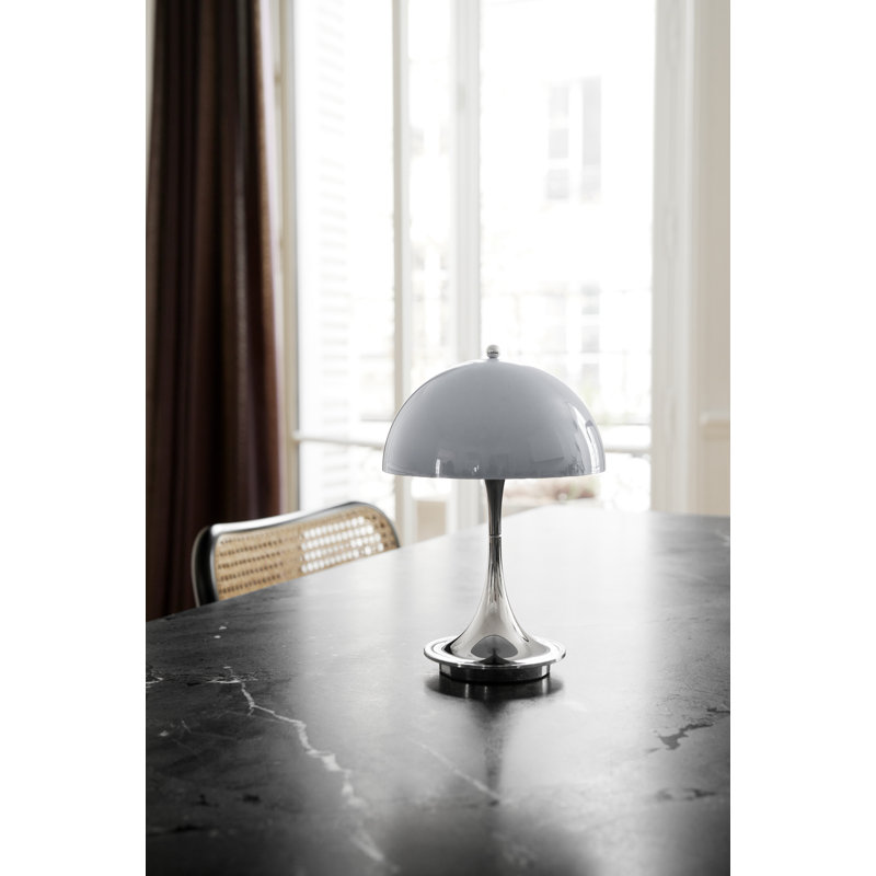 Panthella 160 Portable, Gray, 2.5W, Chrome