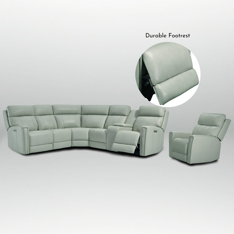 Canapé modulaire inclinable en cuir 116 po, 3 fauteuils inclinables électriques, appui-tête zéro gravité et électrique