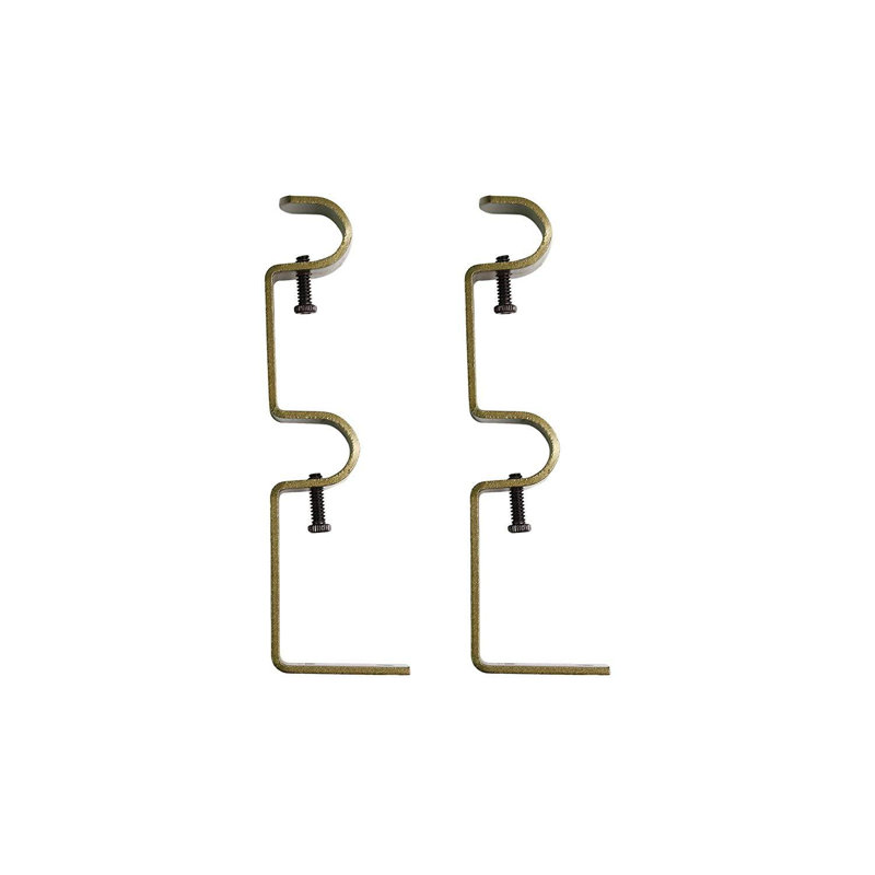 Support de fixation pour rideaux Pfarr, Or antique, H 6 po x l 3 po x P 1 po