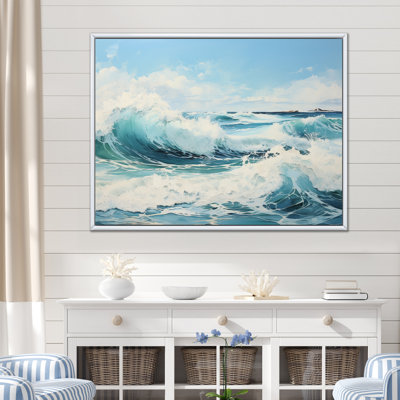 Aquarelle tempête côtière océan I - plage et océan, reproduction d'art mural