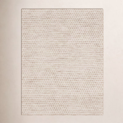 Midford Beige Hand-Woven Geometric Wool Rug