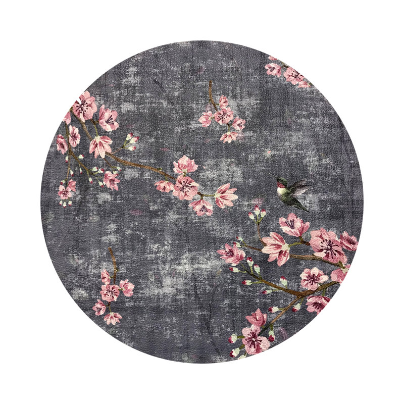 Blossom Fantasia Pebble 16" Vinyl Placemat, Charcoal