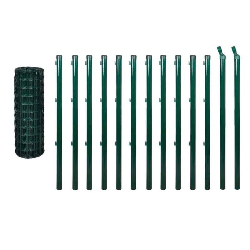 vidaXL Clôture de barrière de jardin Clôture métallique grillage métallique acier vert, H 59 po x l 393,7 po
