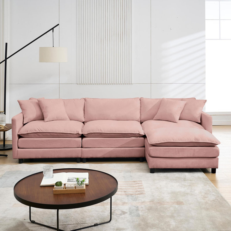 Canapé modulaire en L, Pink