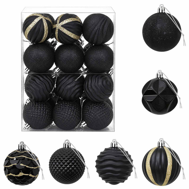 6cm Polystyrene Bauble, Black