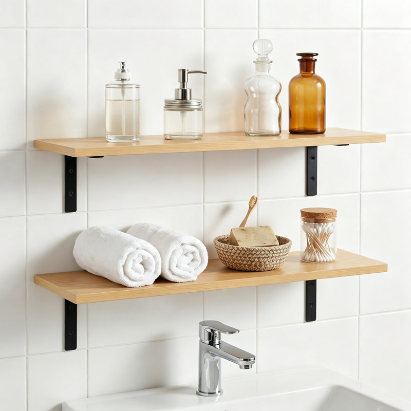 2 Piece Floating Shelf, 50cm W X 20cm D X 15cm H