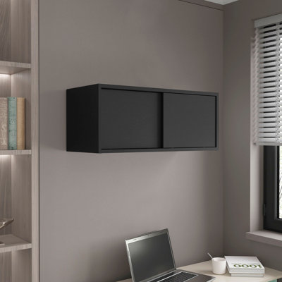 Wall Cabinet 13" H, 2 Sliding Doors, 1 Shelf
