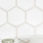 Carrelage mural en porcelaine brillante 11 po x 13 po Silica White Hexagon