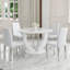 Ensemble de table de salle à manger 47,2 po, table de salle à manger moderne avec chaises à dossier haut en similicuir-118758755-118758757