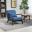 Chaise d'appoint rembourrée en bois massif de 25,6 po de largeur Mid-Century avec coussin supplémentaire-256597696