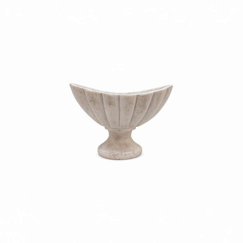 Coupe à compote en ciment cannelé Millie, Small